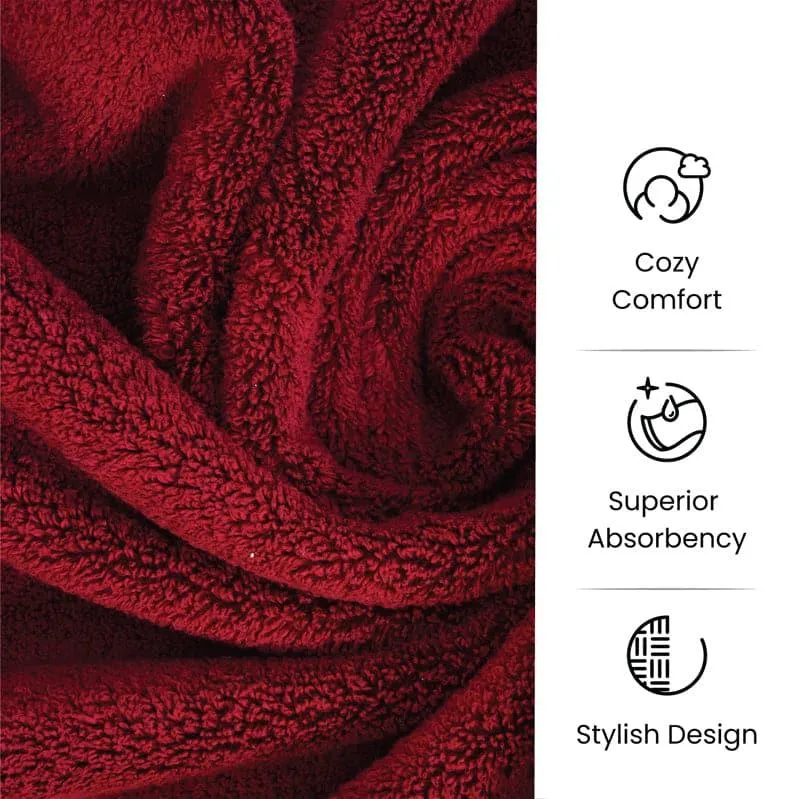 Micro Cotton Soft Serenity Solid Face Towel (Maroon) - Set Of Four media 5