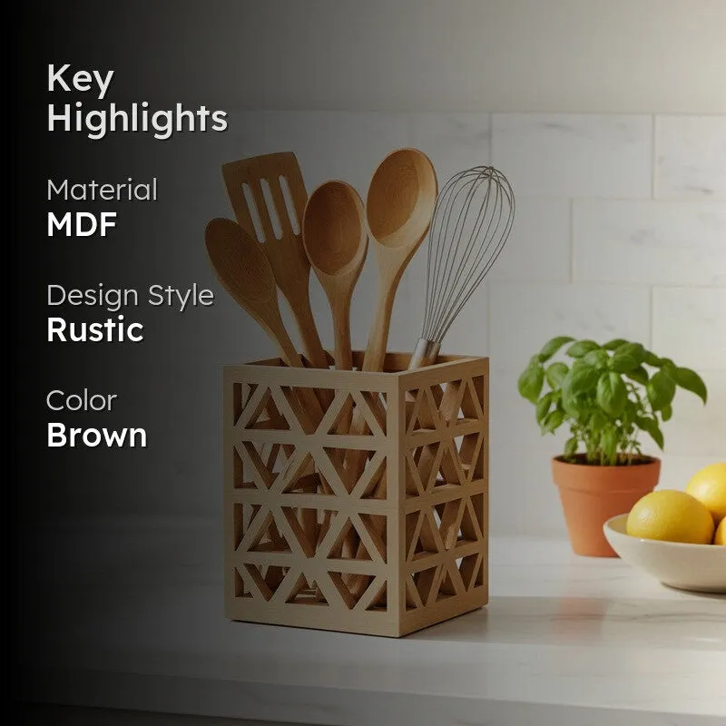 Serve Sphere MDF Rustic Cutlery Stand media 2