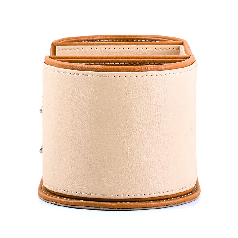 Tisca Curve Faux Leather Desk Organizer - Beige media 6