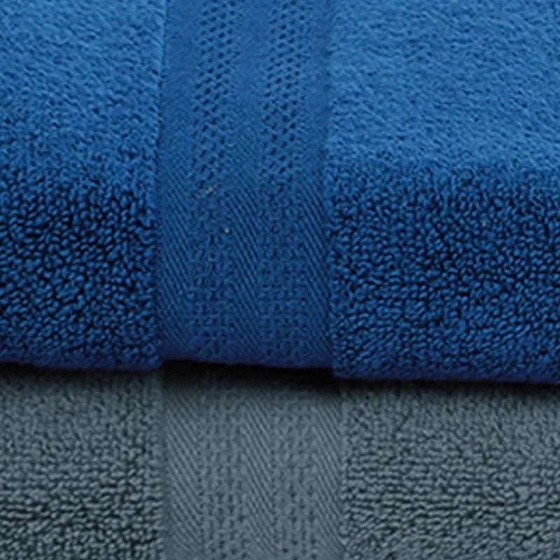 Miorah Bath Towel (Blue & Grey) - Set Of Two media 3