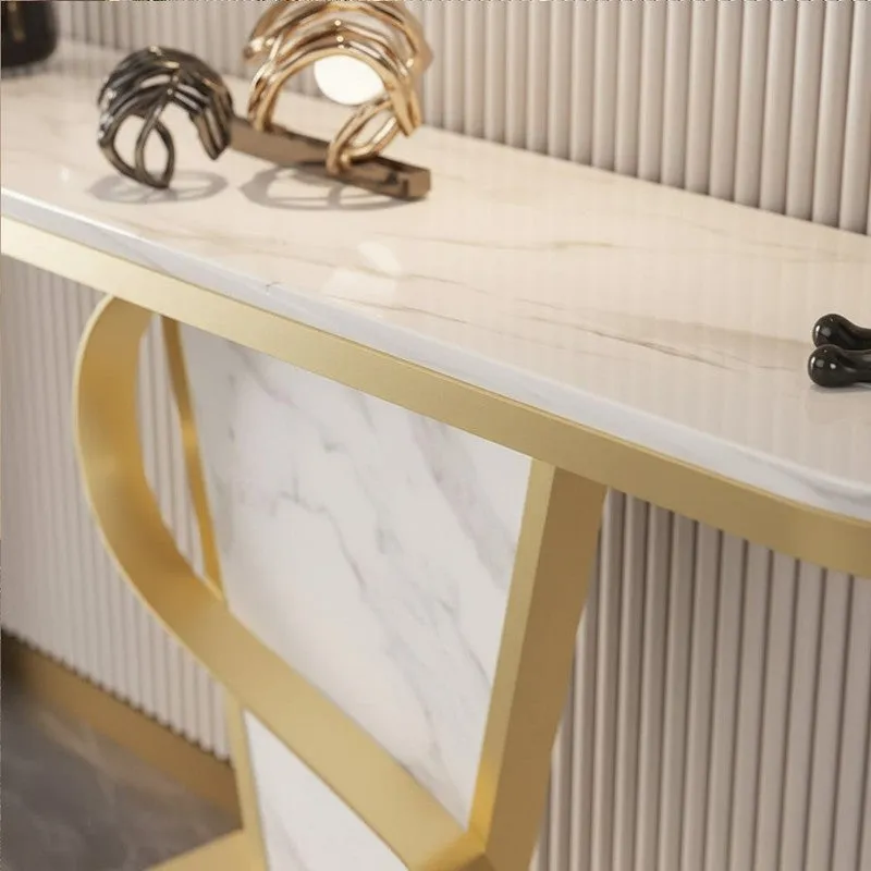 Bold Metal Console Table with Marble Top - Medium media 3