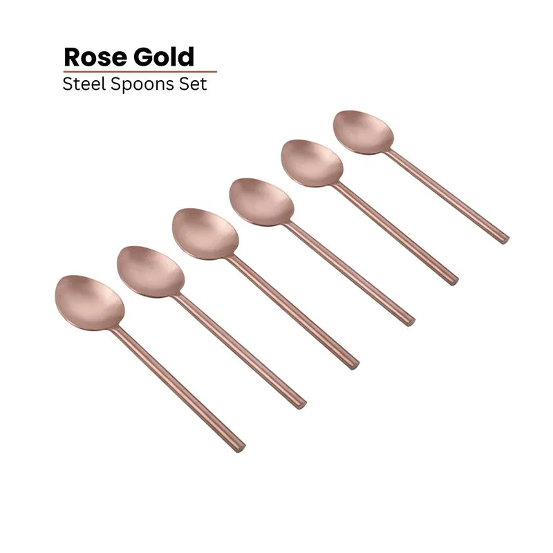 Zarif Stainless Steel Spoon Set (Copper) - Set Of Six media 4