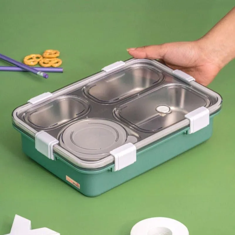 Emerio Lunch Box With Compartments (Green) - 750 ML media 3