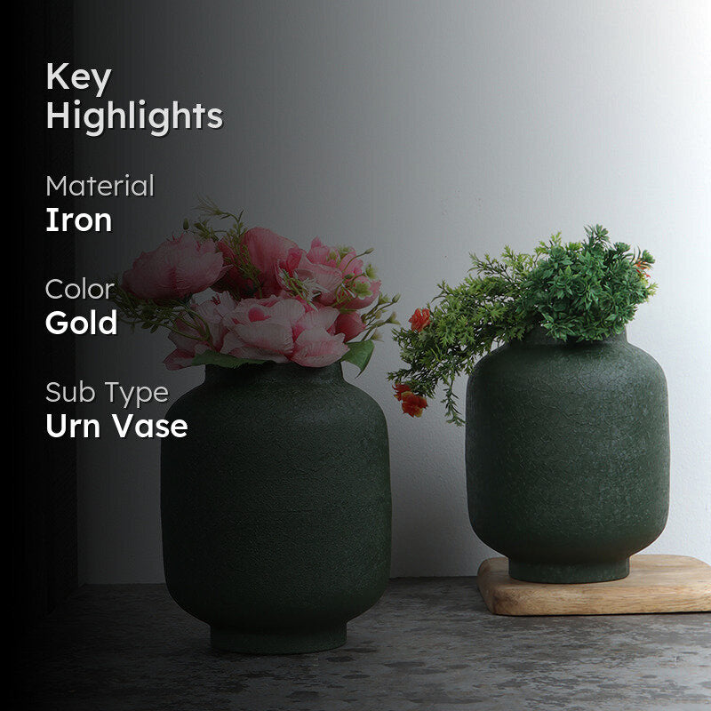 Laure Iron Vase (Green) - Set Of Two media 2