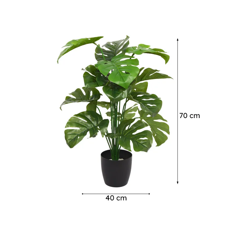 Monever Artificial Monstera With Black Plastic Pot - 2 Feet media 8