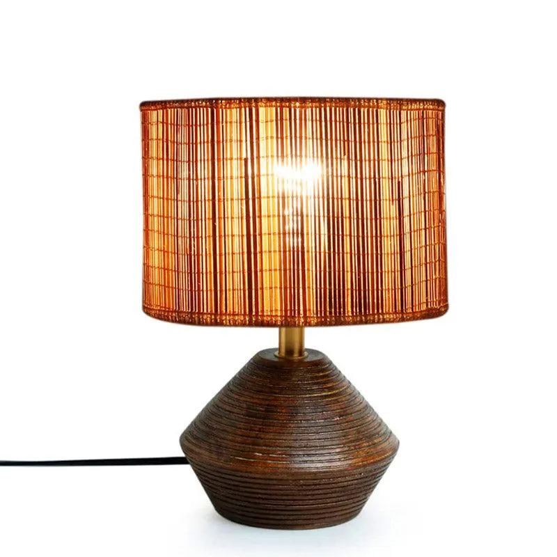 Yami Bamboo Wooden Table Lamp - Brown,Beige media 3