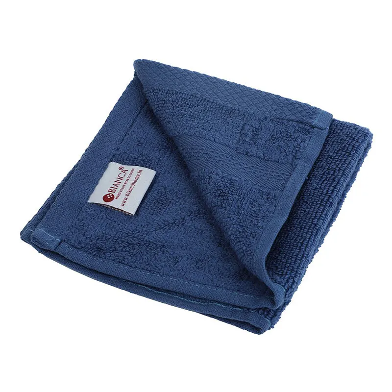 Miorah Face Towel (White & Blue) - Set Of Eight media 5