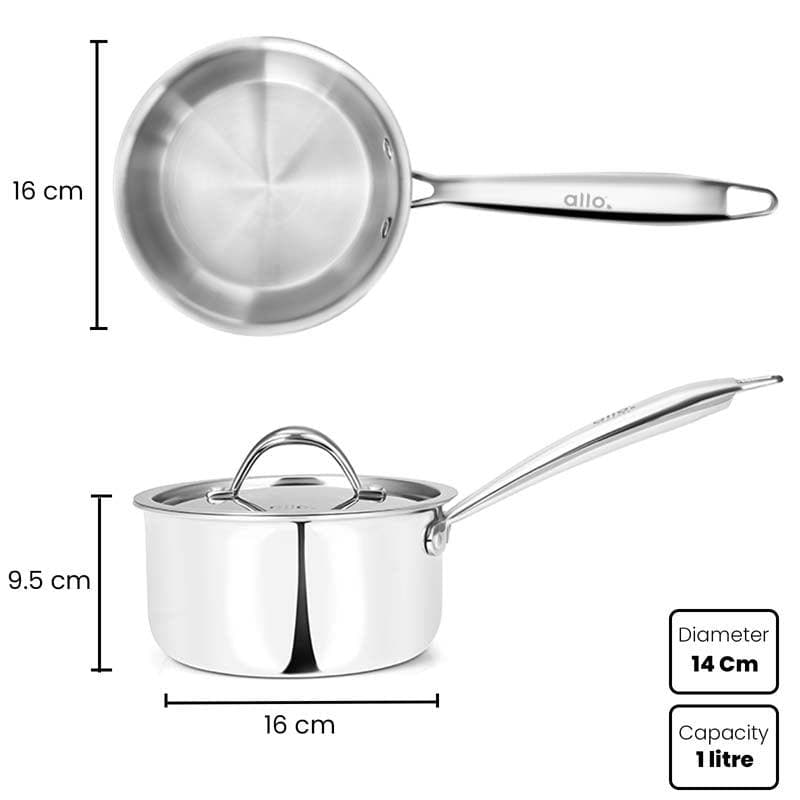Soqo Induction Safe Saucepan With Lid - 1000 ML / 6 Inches media 5