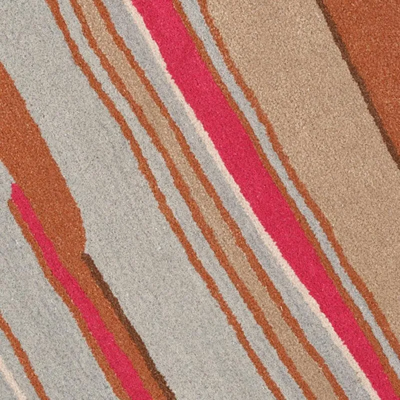 Thoth Hand Tufted Abstract Wool & Nylon Carpet - Brown & Red media 4