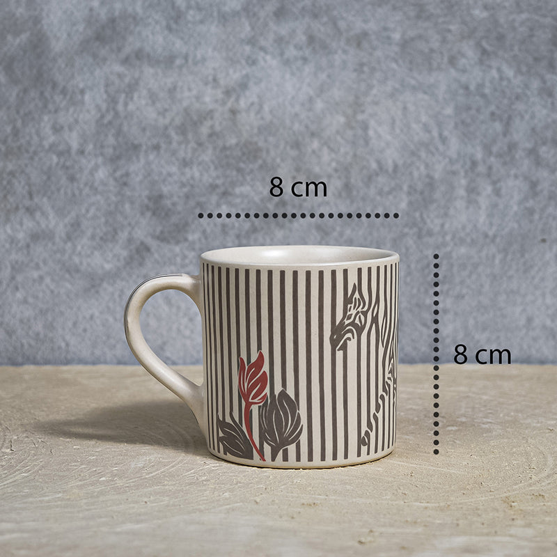 Floral Lines Ceramic Coffee Mug (300 mL Each) - Set of Two media 5