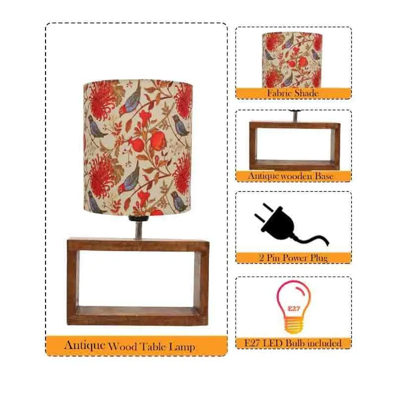 Amber Rectangle Fabric Table Lamp - Multicolor media 5