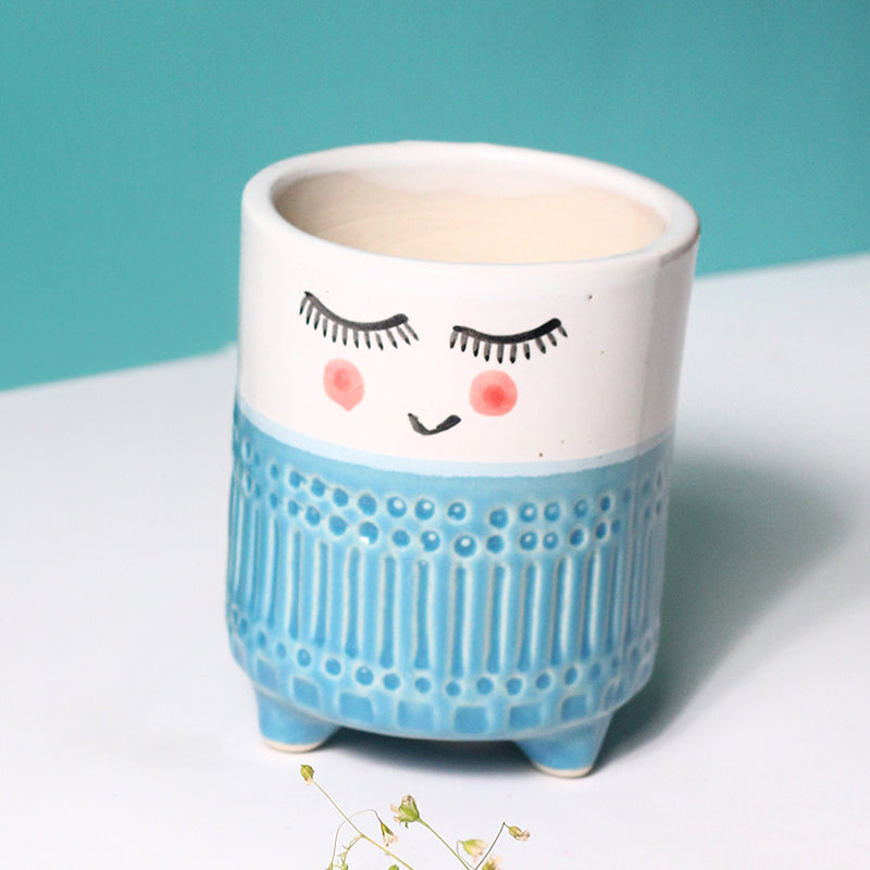 Plant Pal Ceramic Planter - Blue