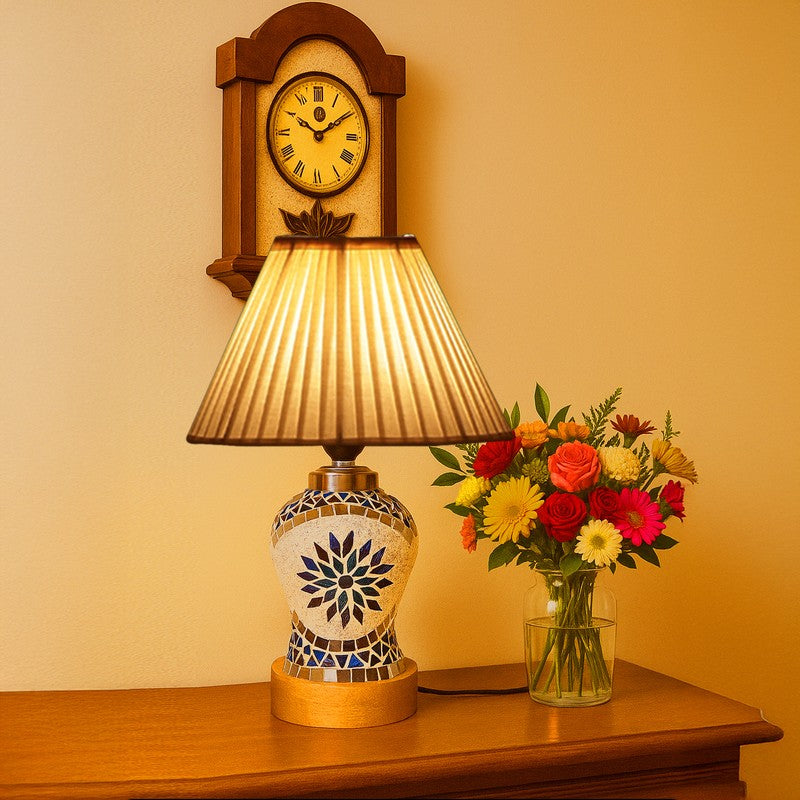 Floranira Pleatra Wooden Table Lamp - Multicolor