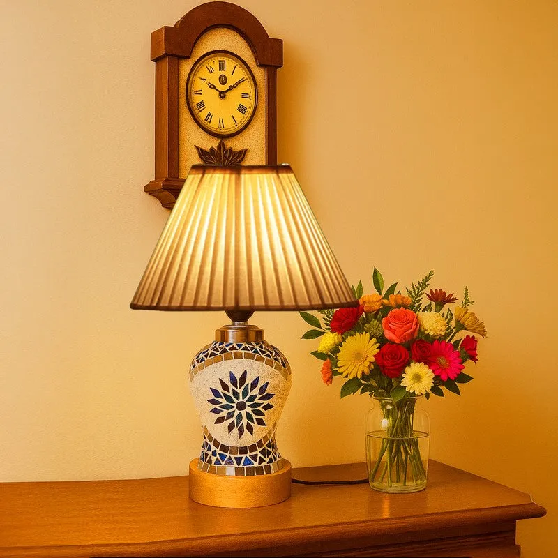 Floranira Pleatra Wooden Table Lamp - Multicolor media 1