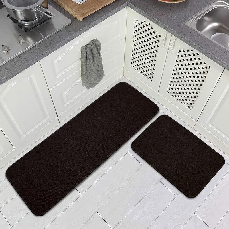 SimpleSoft Kitchen Floor Mats (Brown) - Set of Two media 1