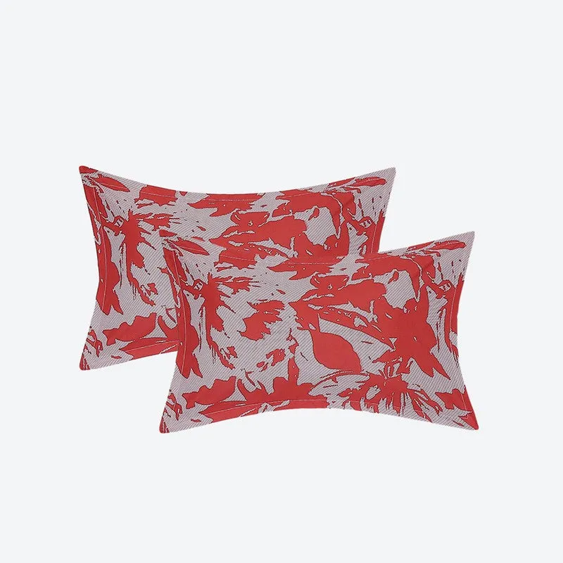 Monte Carlo Floraline Cotton Bedsheet (White,Red) - 104 TC media 9