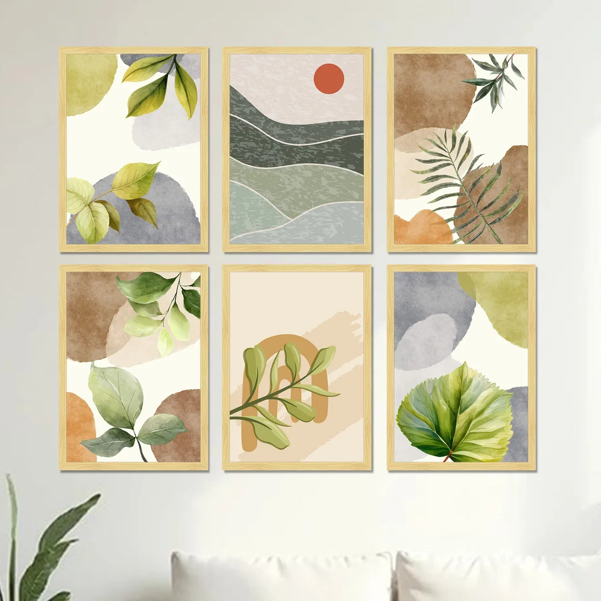 Sylvara Green Wall Art With Frame - Set Of Six media 5