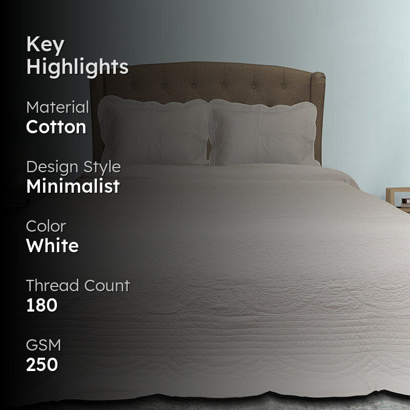 Oceanus Solid Cotton Quilt - 250 GSM media 2