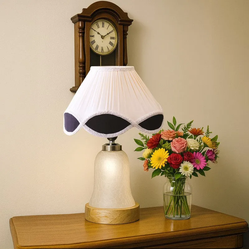 Zoravelle Arc Pleated Wooden Table Lamp - OffWhite media 4