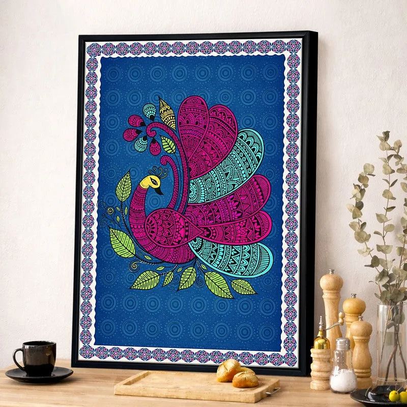 Royal Peacock Canvas Wall Painting With Frame media 2