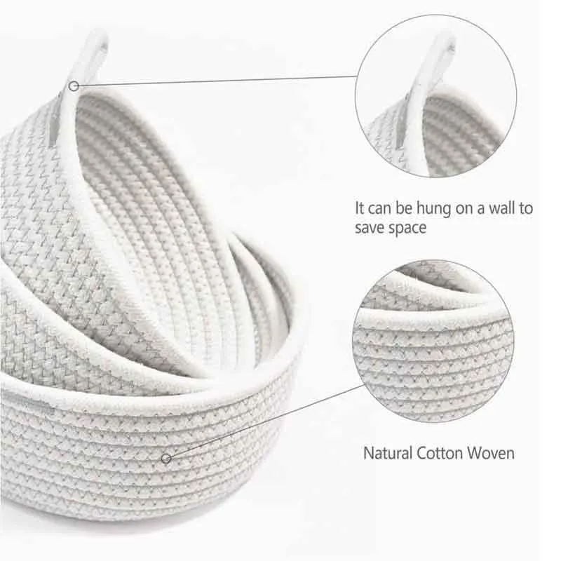 Pearly Cotton Storage Basket - Set Of Three media 5