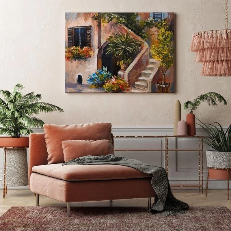 Summer Terrace Canvas Wall Painting - Gallery Wrap media 1