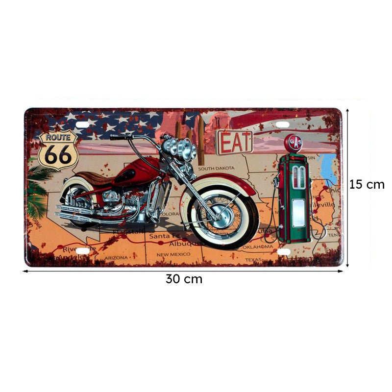 Route66 Chopper Gasoline Metal Wall Accent media 8