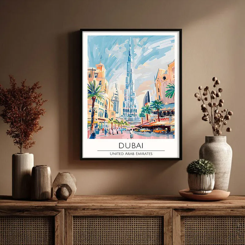 Vintage Dubai Framed Canvas Wall Painting media 3
