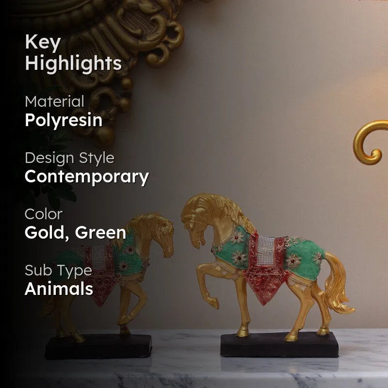 Imperial Steed Horse Polyresin Showpiece - Set Of Two media 2