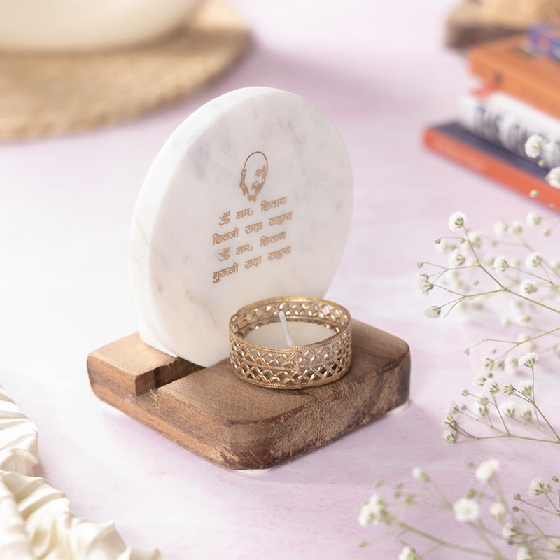 Shri Guruji Mantra Tea Light Holder