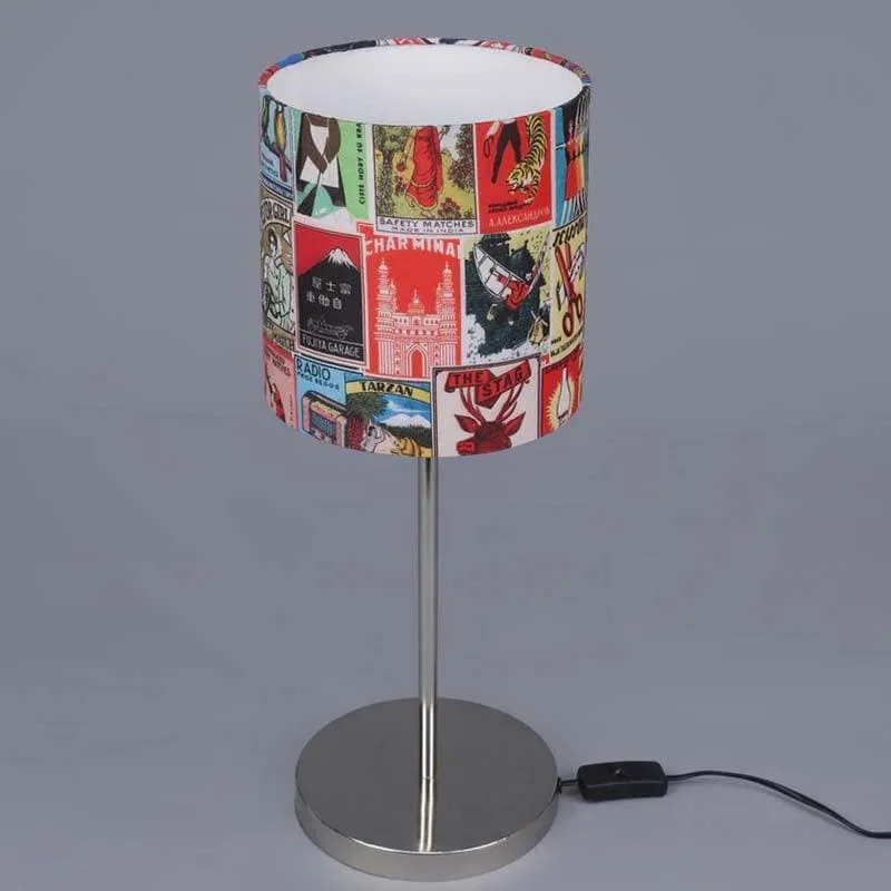 Retro Match Fabric Table Lamp - Multicolor media 7