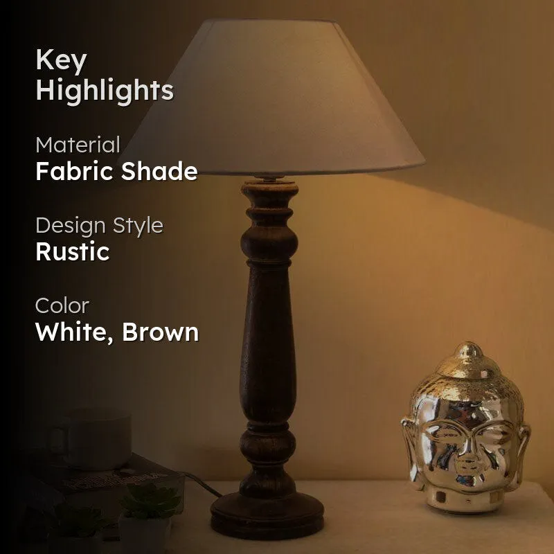 Mabel Antique Fabric Table Lamp - White,Brown media 2