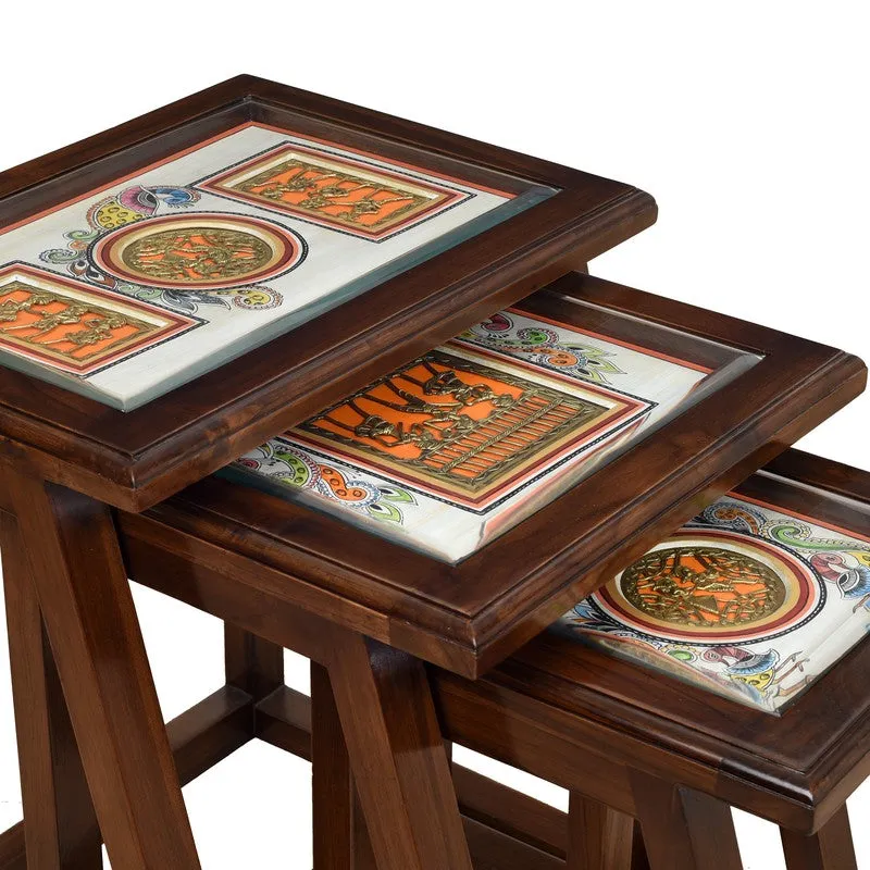 Honey I Teak Wood Nesting Stools - Set of Three media 4