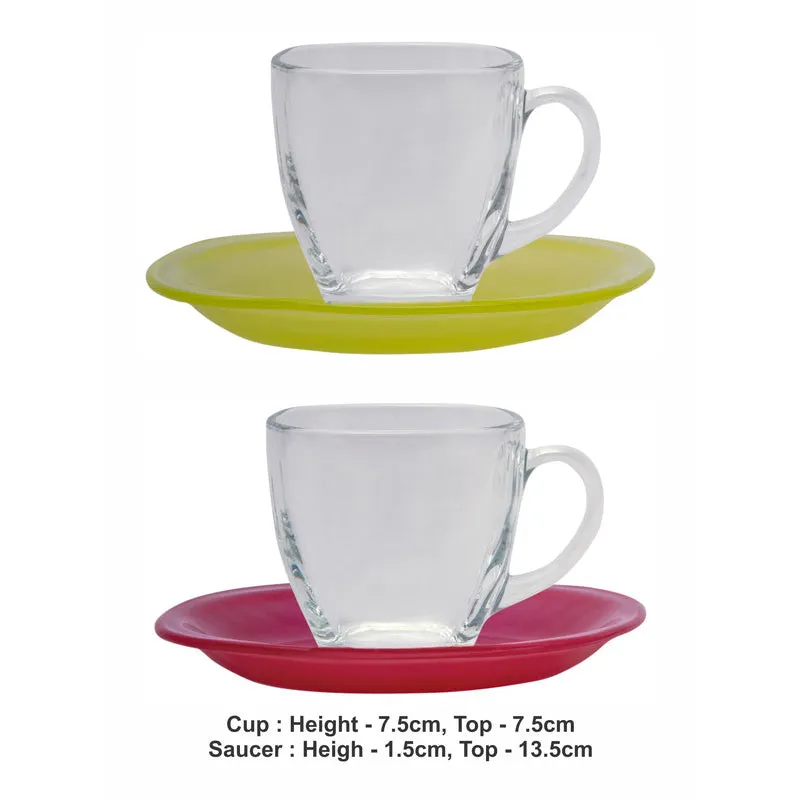 Celine Glass Cup & Saucer (220 ML) - Twelve Piece Set media 4