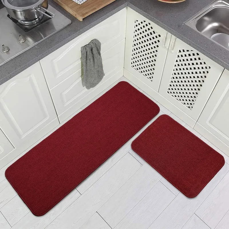 SimpleSoft Kitchen Floor Mats (Maroon) - Set of Two media 1