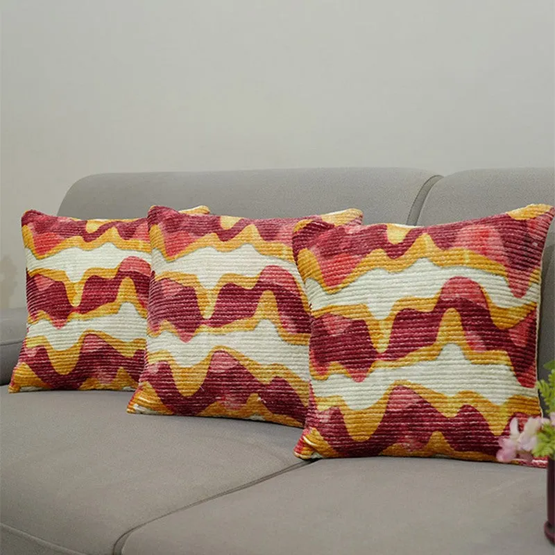 RythmFlow Cushion Cover (Maroon) - Set Of Three media 4