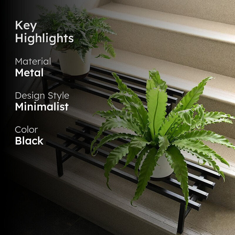Botanika Elevate Metal Planter Stand (Black)  - Set Of Two media 2