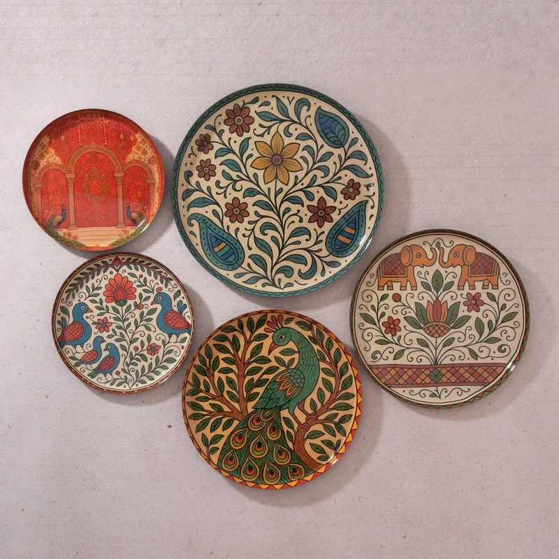 Floral Raga Wall Plates - Set of Five media 1
