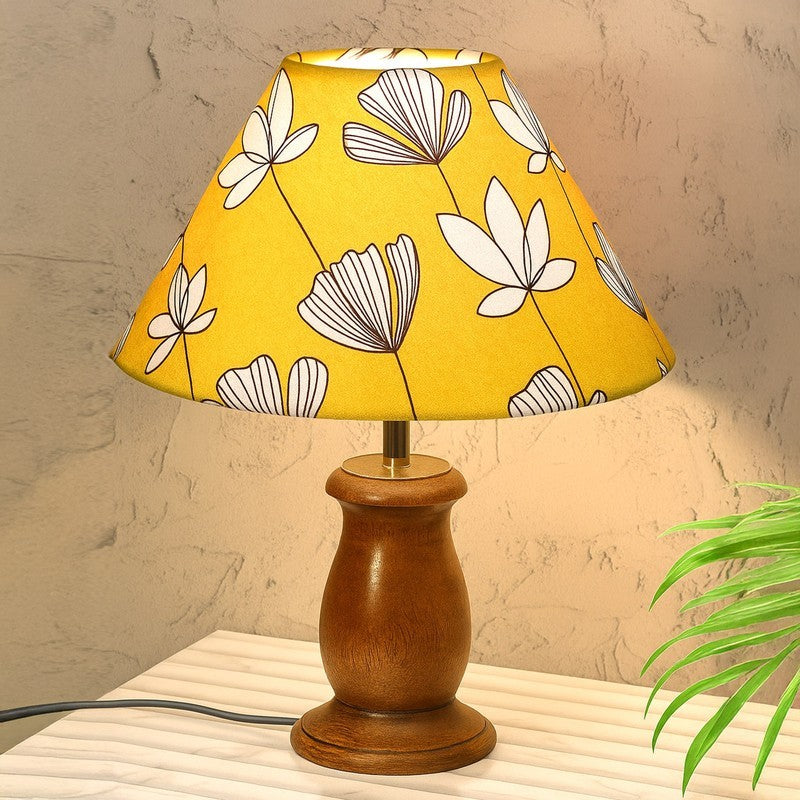 AmbiGlow Decorative Wooden Table Lamp Piece - Yellow,White