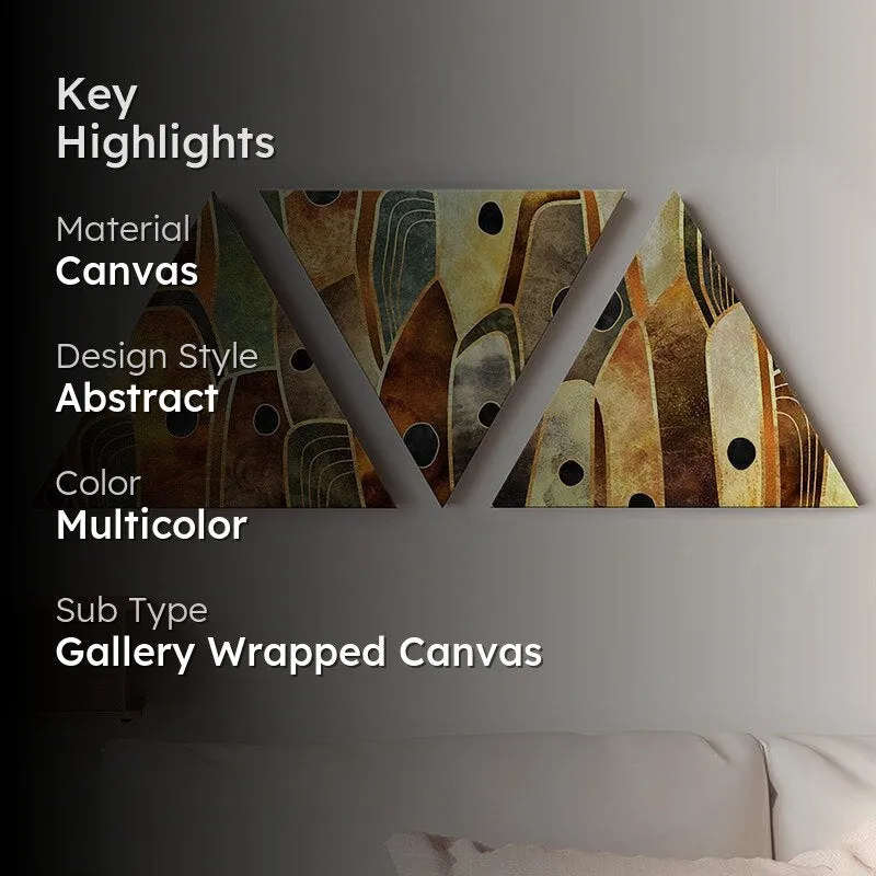 Ochre Dreams Abstract Canvas Wall Art - Set Of Three media 2