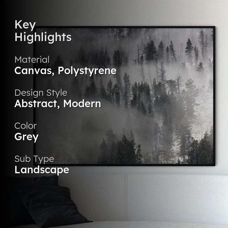 Fog Rolling Wall Painting - Black Frame media 2