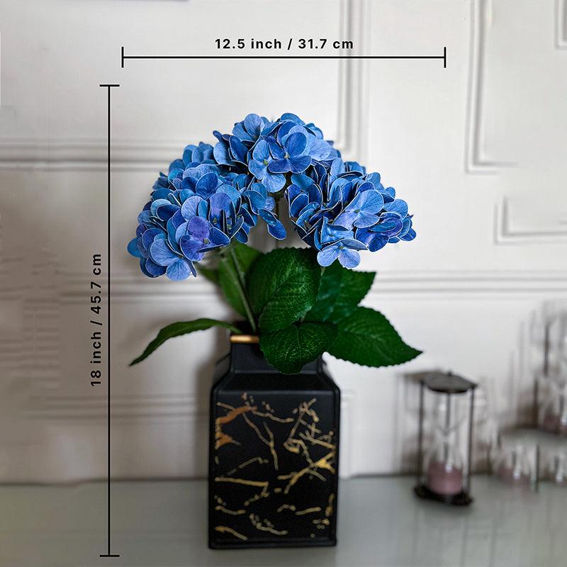 Faux Everlasting Hydrangea Flower Stick - Blue media 4