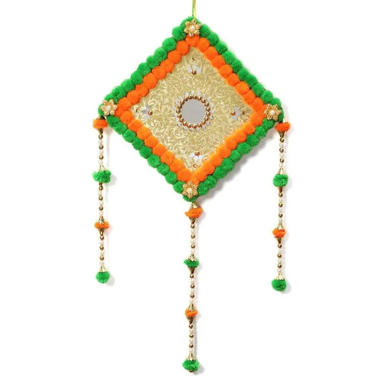 Lozenge Festive Latkan - Orange & Green media 4
