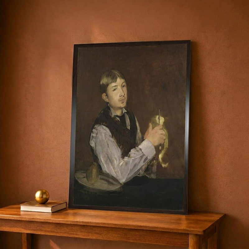 Young Boy Peeling a Pear c.1867 Canvas Wall Painting - 9 x 12 Inches