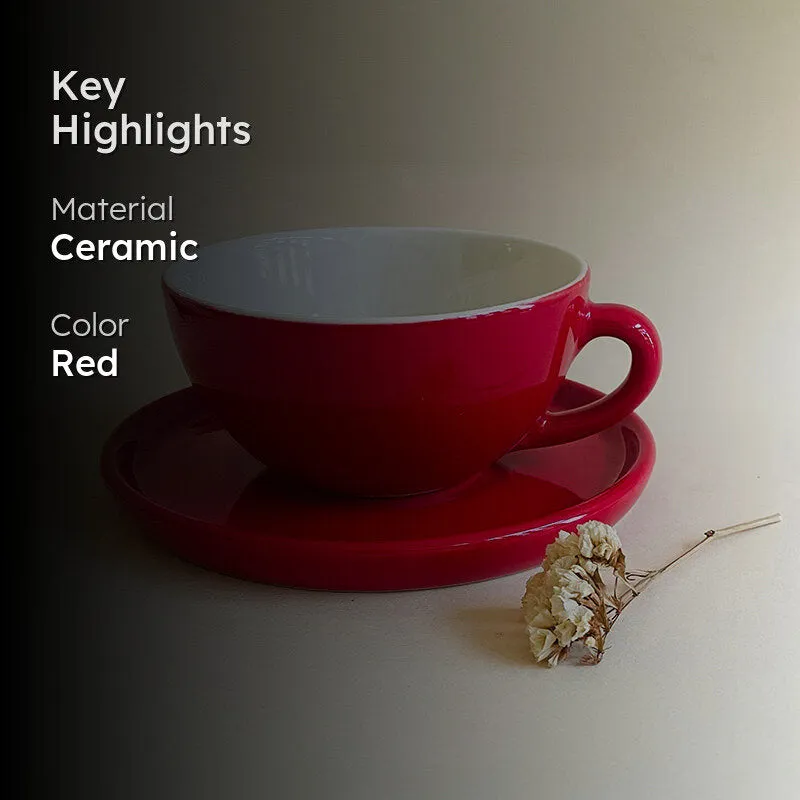 Elegant Red Cup & Saucer - 240 mL media 2