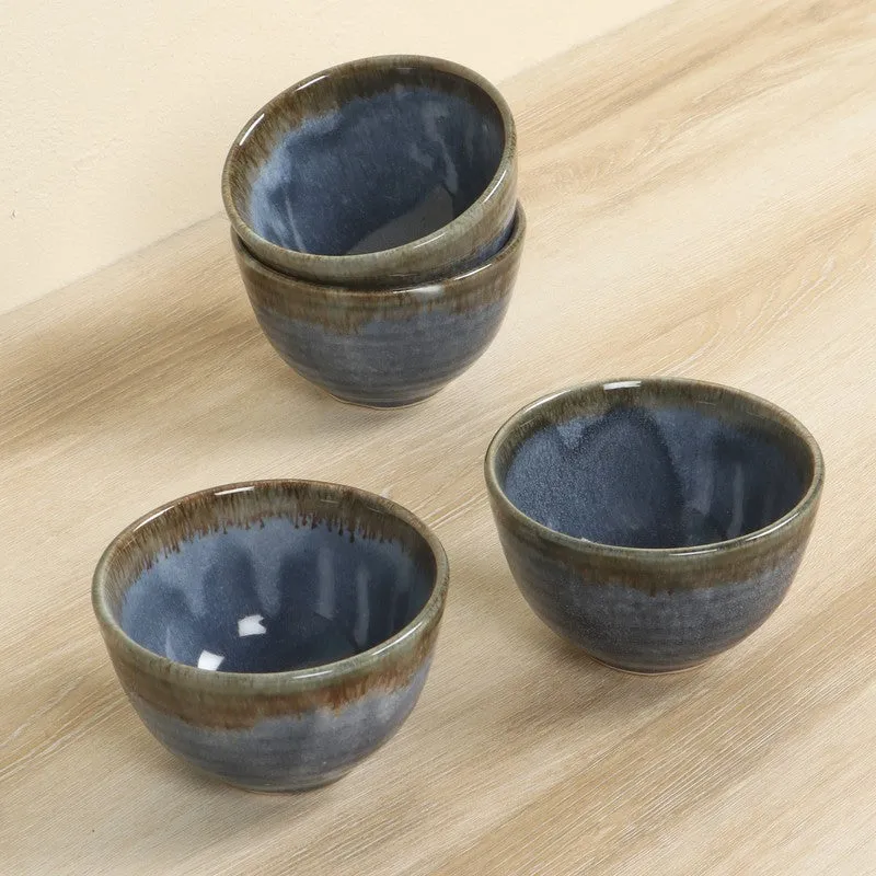 Celeste Snack Bowls (Blue,200 mL Each) - Set Of Four media 4