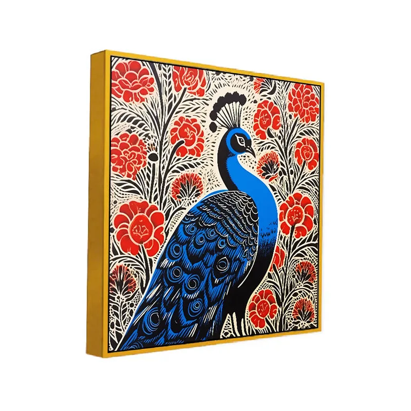 Pop Of Mayura Canvas Wall Art With Frame media 3