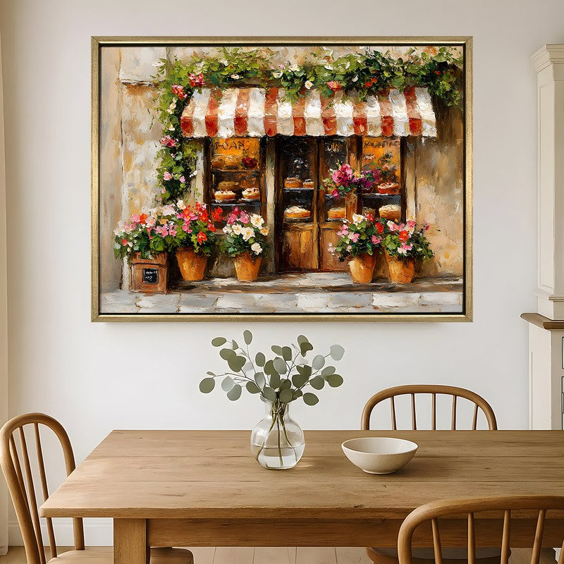 Floral Window Canvas Wall Painting With Frame
