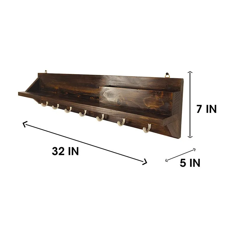 Zentique Wooden Wall Organiser with Key Holders media 7