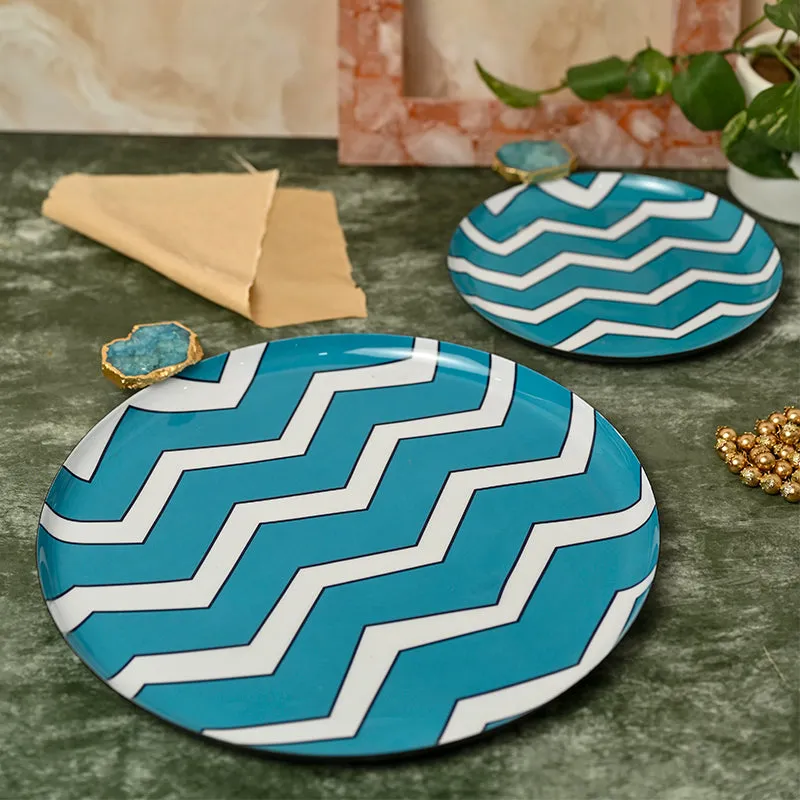 Tuqua Zig Zag Metal Platter - Set of Two media 1